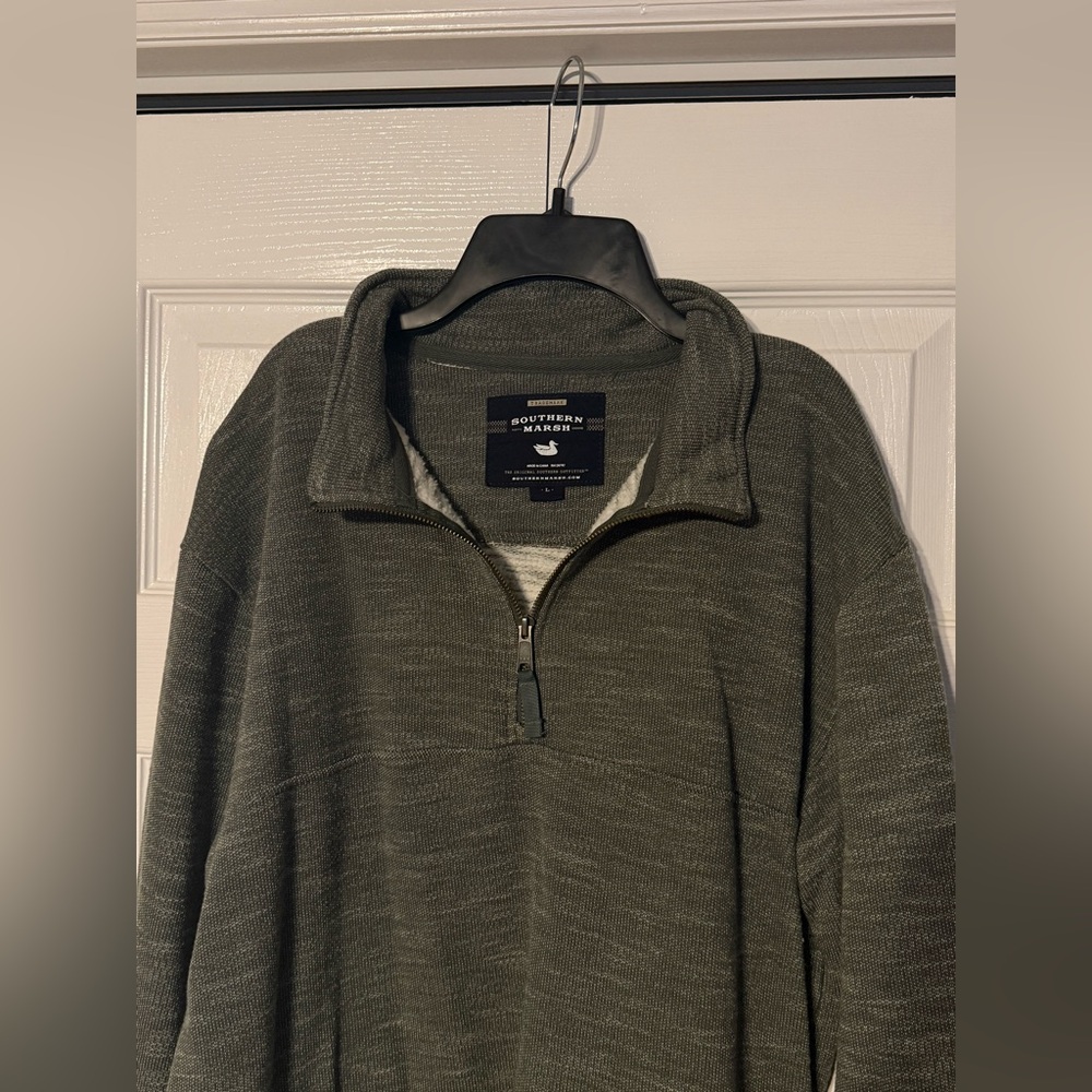 Southern Marsh Olive Quarter-Zip Pullover